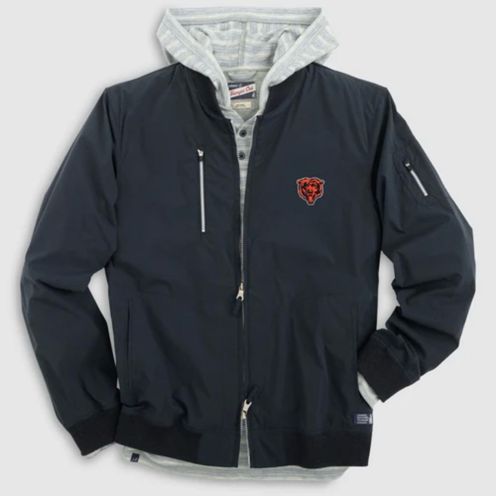 Johnnie-O. Chicago Bears Corsair Bomber Jacket.  Men’s Large. Navy color.